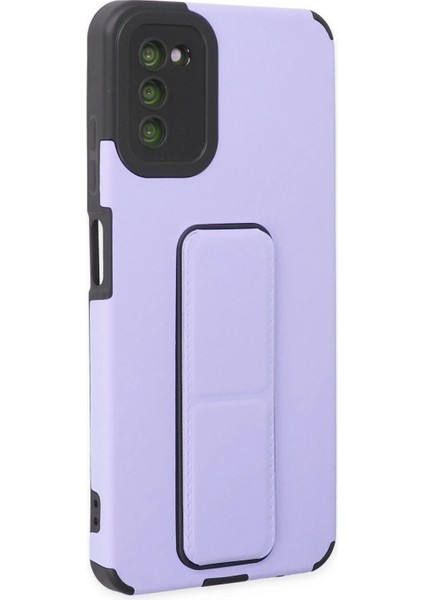 Samsung Galaxy A03S Kılıf Mega Standlı Silikon - Lila Arbkd fiyatları