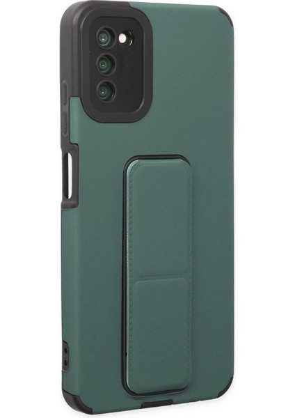 Samsung Galaxy A03S Kılıf Mega Standlı Silikon - Yeşil Arbkd fiyatları