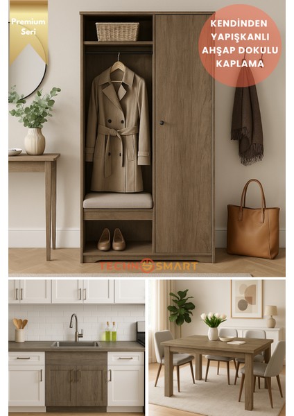 60CMX500CM Premium Kendinden Yapışkanlı Doğal Ahşap Görünümlü Pvc Kaplama modelleri