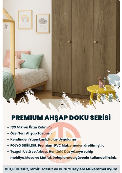 60CMX500CM Premium Kendinden Yapışkanlı Doğal Ahşap Görünümlü Pvc Kaplama indirimleri