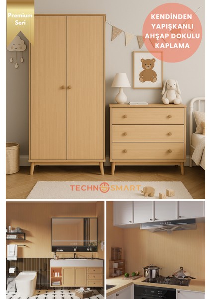 60CMX500CM Premium Kendinden Yapışkanlı Doğal Ahşap Görünümlü Pvc Kaplama modelleri