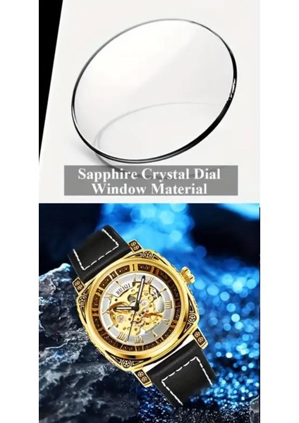 Lüks Işlemeli Mekanik - Otomatik Erkek Kol Saati 3ATM Su Geçirmez modelleri