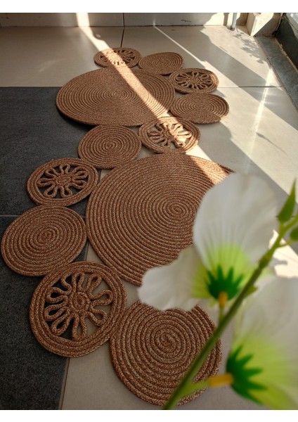 Jut Hasır Yolluk Koridor Halısı Pas Pas Kilim