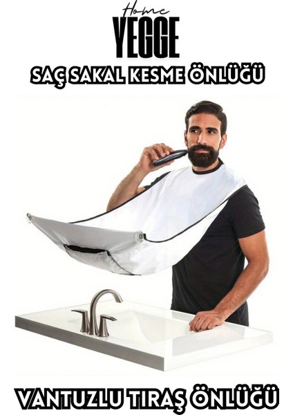Saç Sakal Kesme Tıraş Önlüğü - Vantuzlu Traş Önlüğü Beyaz Traş Örtüsü fiyatları