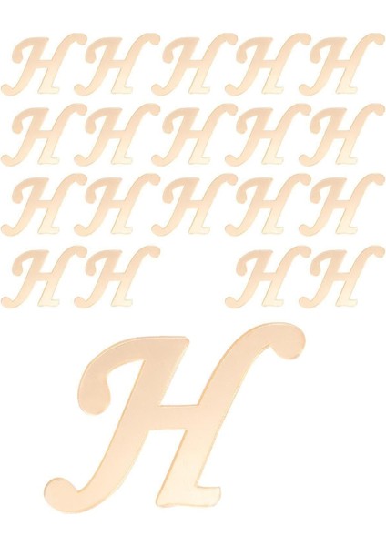 20 Adet Renkli Pleksi Harf Seti, 4cm, Gold, Yeşil, Karışık Renkler