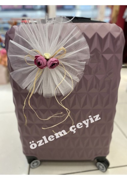 Pembe Bohça ve Valiz Konvoy Süsü, Şık ve Renkli Dekoratif Aksesuar Seti