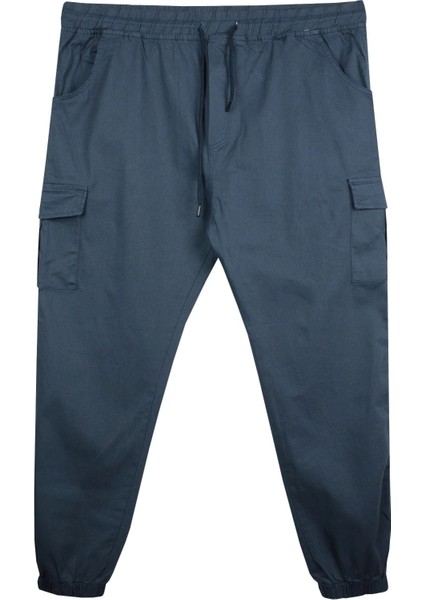 Kargo Cepli Büyük Beden Likralı Jogger Pantolon