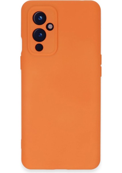 One Plus 9 Kılıf Nano Içi Kadife Silikon - Turuncu Arbkd