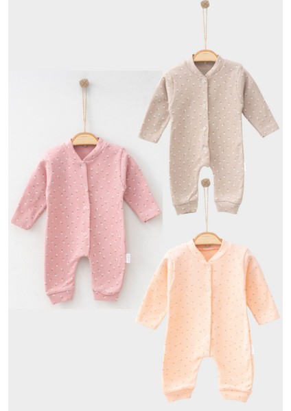 Raporlu Çiçek Desenli 3'lü Tulum