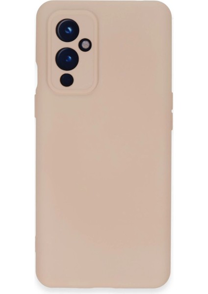 One Plus 9 Kılıf Nano Içi Kadife Silikon - Pudra Arbkd