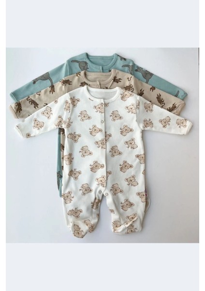 Kanguru Desenli 3'lü Patikli Tulum (Kız - Erkek - Yenidoğan) fiyatları