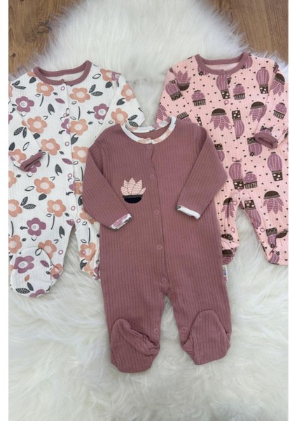 Deniz Desenli 3'lü Patikli Tulum (Kız - Erkek - Yenidoğan)