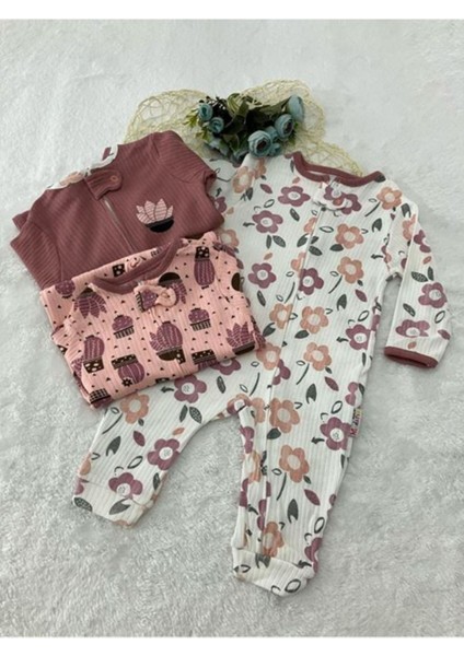 Deniz Desenli 3'lü Patikli Tulum (Kız - Erkek - Yenidoğan)