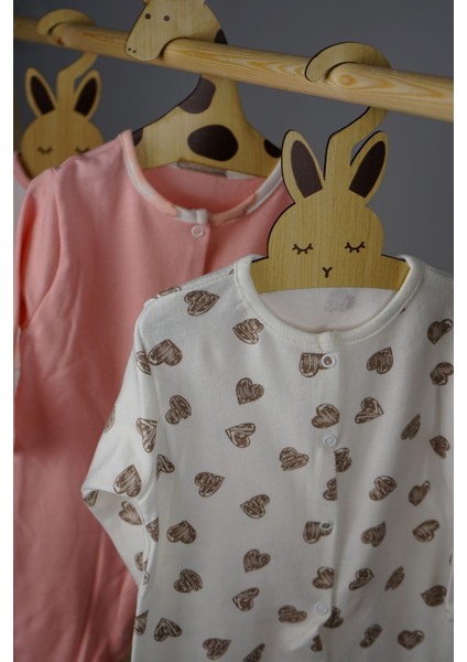 Pembe Fil Desenli 3'lü Patikli Tulum (Kız - Erkek - Yenidoğan) modelleri