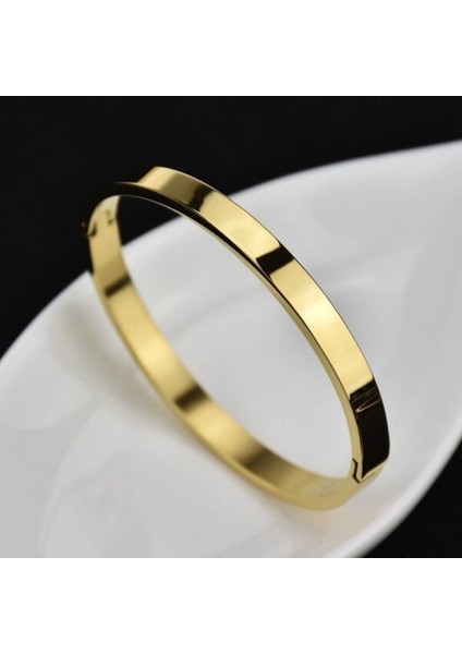 Düz Model Bileklik Gold Renk Kelepçe