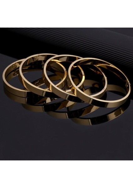 Düz Model Bileklik Gold Renk Kelepçe modelleri
