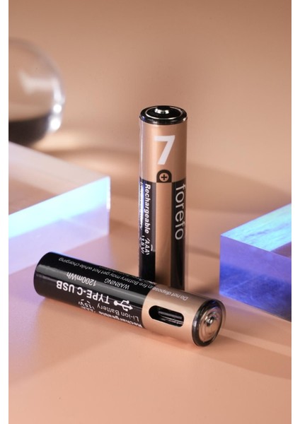 USB Type-C Şarjlı Aaa Pil 1.5V 1000+ Kez Şarj Edilebilir Lityum Pil Kalem Pil (2’li Paket) indirimleri
