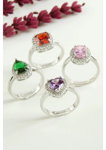 Karışık Lüks Zirkon Taşlı Ciddi Ilişki Yüzüğü