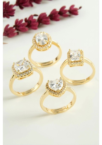 Karışık Lüks Zirkon Taşlı Ciddi Ilişki Yüzüğü