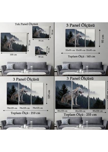 Bozkurt, Hayvan Temalı Dekoratif Kanvas Tablo, Duvar Dekoru 1148 fırsatları
