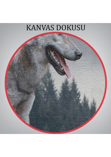 Bozkurt, Hayvan Temalı Dekoratif Kanvas Tablo, Duvar Dekoru 1148
