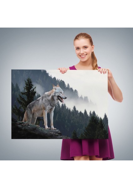 Bozkurt, Hayvan Temalı Dekoratif Kanvas Tablo, Duvar Dekoru 1148