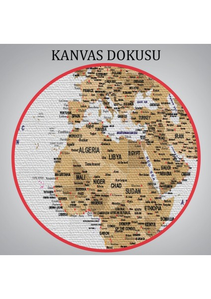 Detaylı ve Eğitici Ingilizce Dünya Haritası, Harita Dekoratif Kanvas Tablo, Duvar Dekoru 1595