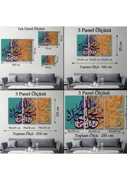 Hamd, Alemlerin Rabbi Allah'adır Fatiha Suresi 2 Ayet Yazılı Hat Dekoratif Kanvas Tablo 3367 fırsatları