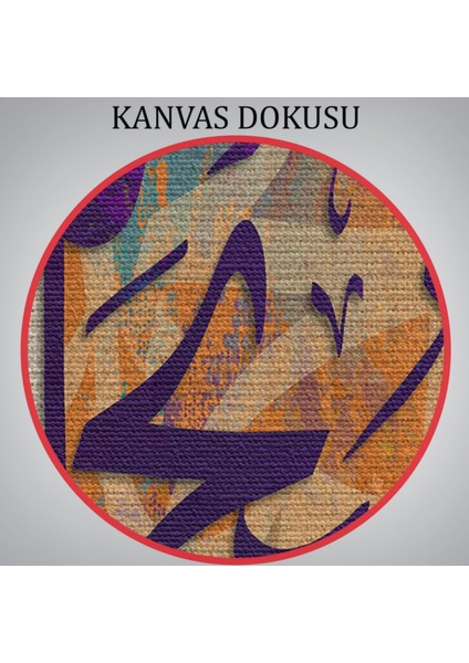 Hamd, Alemlerin Rabbi Allah'adır Fatiha Suresi 2 Ayet Yazılı Hat Dekoratif Kanvas Tablo 3367