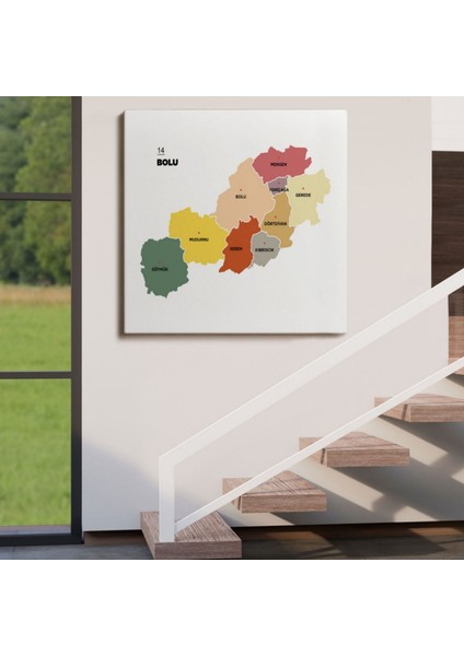 Il ve Ilçeler Haritası Bolu, Modern Dekoratif Kanvas Tablo, Duvar Dekoru 1301 fırsatları