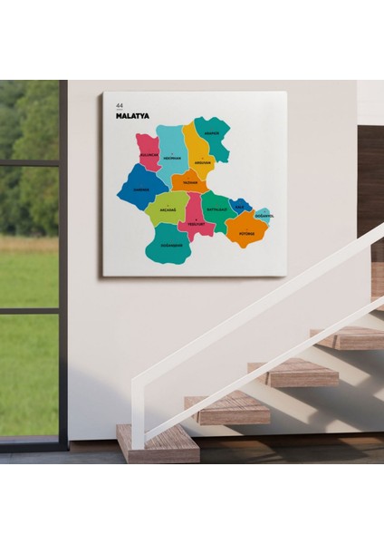 Il ve Ilçeler Haritası Malatya, Modern Dekoratif Kanvas Tablo, Duvar Dekoru 1409 fırsatları