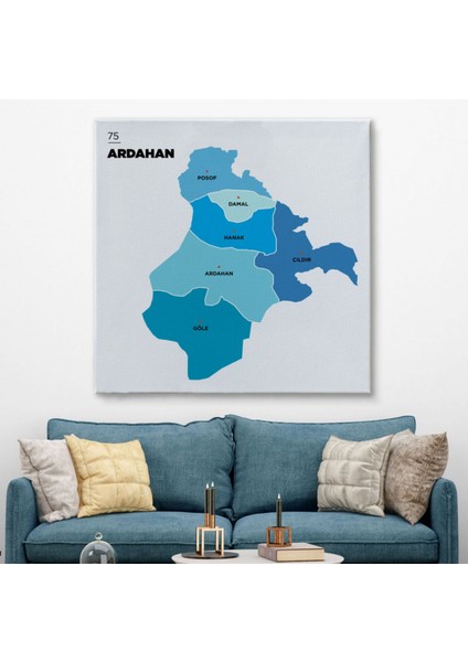 Il ve Ilçeler Haritası Ardahan, Modern Dekoratif Kanvas Tablo, Duvar Dekoru 1272 fiyatları