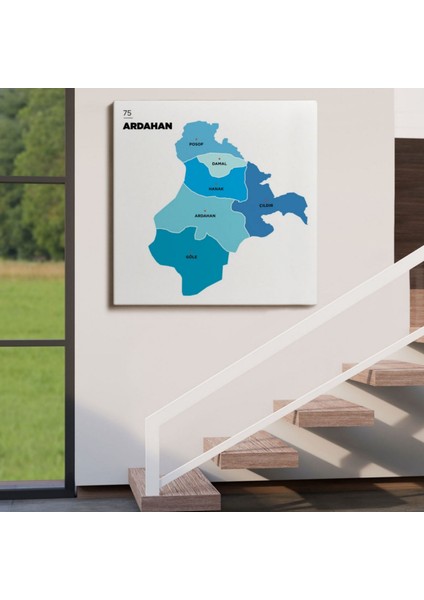 Il ve Ilçeler Haritası Ardahan, Modern Dekoratif Kanvas Tablo, Duvar Dekoru 1272 fırsatları