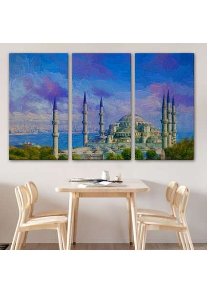 Yağlıboya Görünüm Sultan Ahmet Cami Dekoratif Kanvas Tablo, Duvar Dekoru 3370 modelleri
