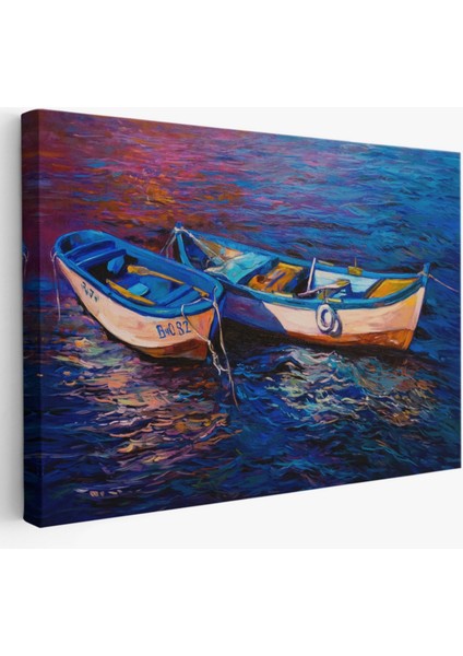 Balıkçı Tekneleri, Modern Dekoratif Kanvas Tablo, Duvar Dekoru 1191