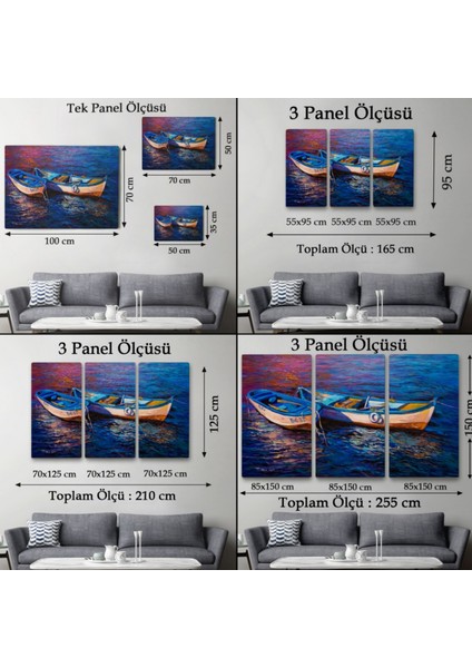 Balıkçı Tekneleri, Modern Dekoratif Kanvas Tablo, Duvar Dekoru 1191 fırsatları
