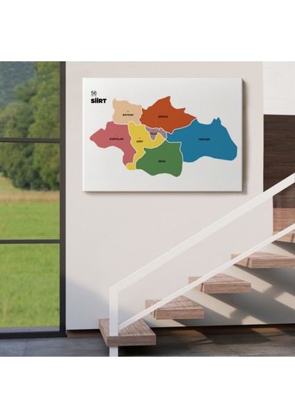 Il ve Ilçeler Haritası Siirt, Modern Dekoratif Kanvas Tablo, Duvar Dekoru 1449 fırsatları