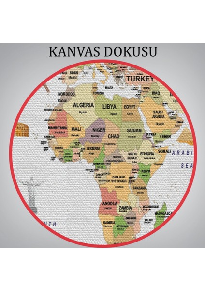 Ülke Başkentli ve Bayraklı Ingilizce Dünya Haritası Dekoratif Kanvas Tablo, Duvar Dekoru 1941