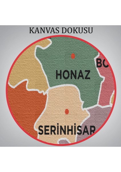 Il ve Ilçeler Haritası Denizli, Modern Dekoratif Kanvas Tablo, Duvar Dekoru 1319 indirimleri