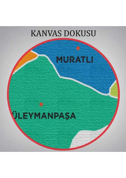 Il ve Ilçeler Haritası Tekirdağ, Modern Dekoratif Kanvas Tablo, Duvar Dekoru 1463 indirimleri