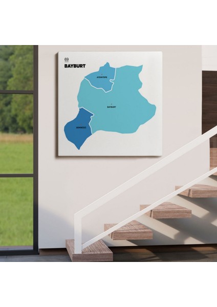 Il ve Ilçeler Haritası Bayburt, Modern Dekoratif Kanvas Tablo, Duvar Dekoru 1290 fırsatları