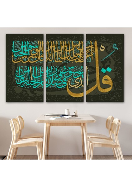 Nas Suresi Yazılı Hat Sanatı Dekoratif Kanvas Tablo, Duvar Dekoru 3290 modelleri
