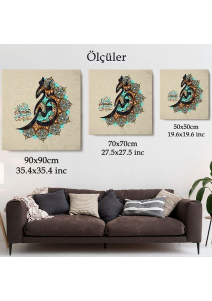 Allahın Selamı Üzerine Olsun, Sallallahu Aleyhi ve Sellem Dekoratif Kanvas Tablo, Duvar Dekoru 3299 fırsatları