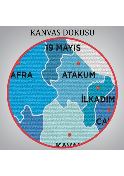 Il ve Ilçeler Haritası Samsun, Modern Dekoratif Kanvas Tablo, Duvar Dekoru 1447 indirimleri