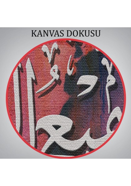 Islami Dini Yazılı Hat Sanatı Dekoratif Kanvas Tablo, Duvar Dekoru 3308