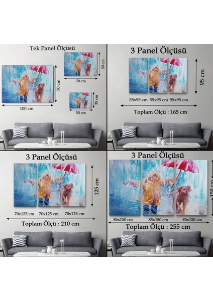 Yağlıboya Görünüm Köpeğini Gezdiren Çocuk Dekoratif Kanvas Tablo, Duvar Dekoru 3454 fırsatları