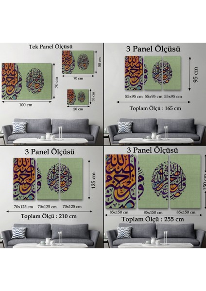 Allah'ın Rengiyle Boyandık Allah'tan Daha Güzel Rengi Kim Verebilir? Hat Dekoratif Kanvas Tablo 3358 fırsatları