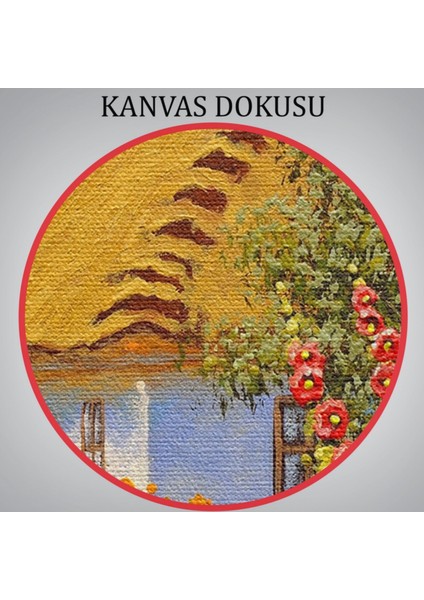 Yağlıboya Görünüm Köy Evi Dekoratif Kanvas Tablo, Duvar Dekoru 3654