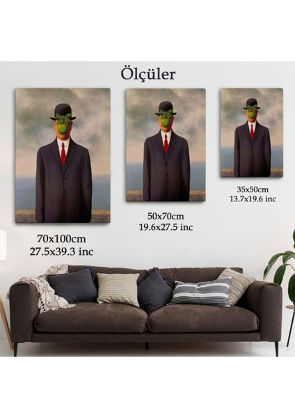 Adamın Oğlu Eseri Renee Magritte Dekoratif Kanvas Tablo, Duvar Dekoru 5132 fırsatları