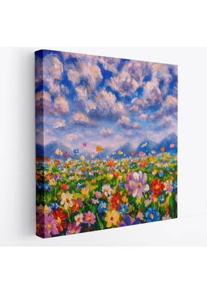 Kır Çiçekleri Modern Dekoratif Kanvas Tablo, Duvar Dekoru 5908